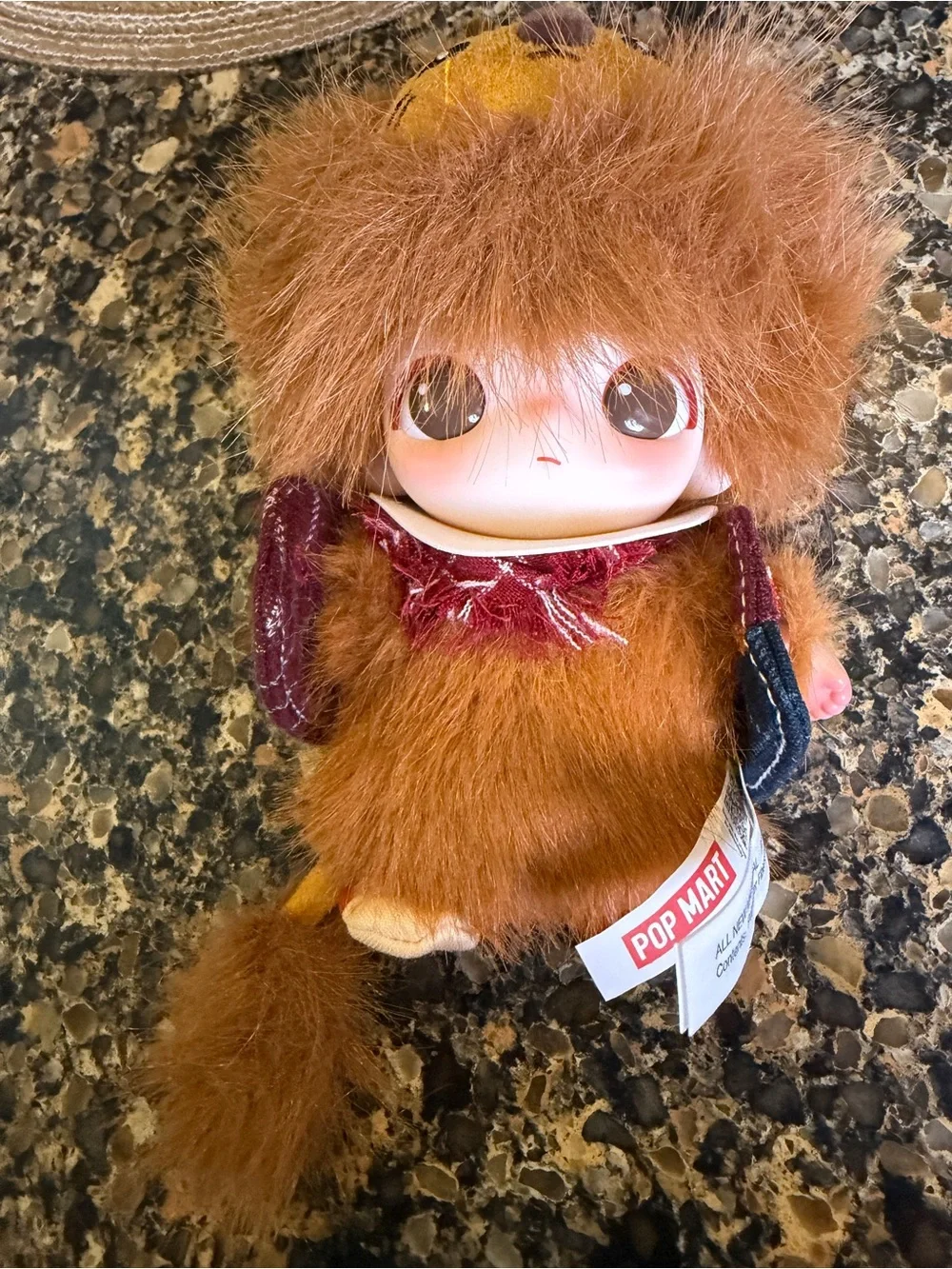 Dimoo Lion Plush Doll Keychain - Brown